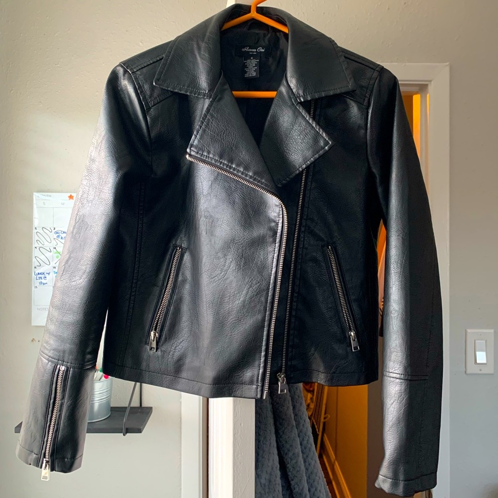 Black Leather Jacket - NEW